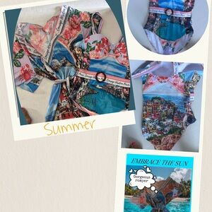 Endless Moon Matching Onepiece Swimsuit in Medium & Cover-Up One- Size Both NWT